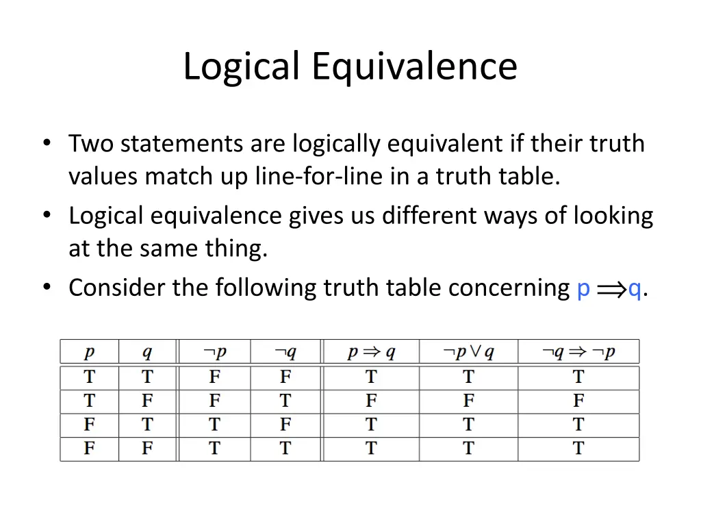 logical equivalence