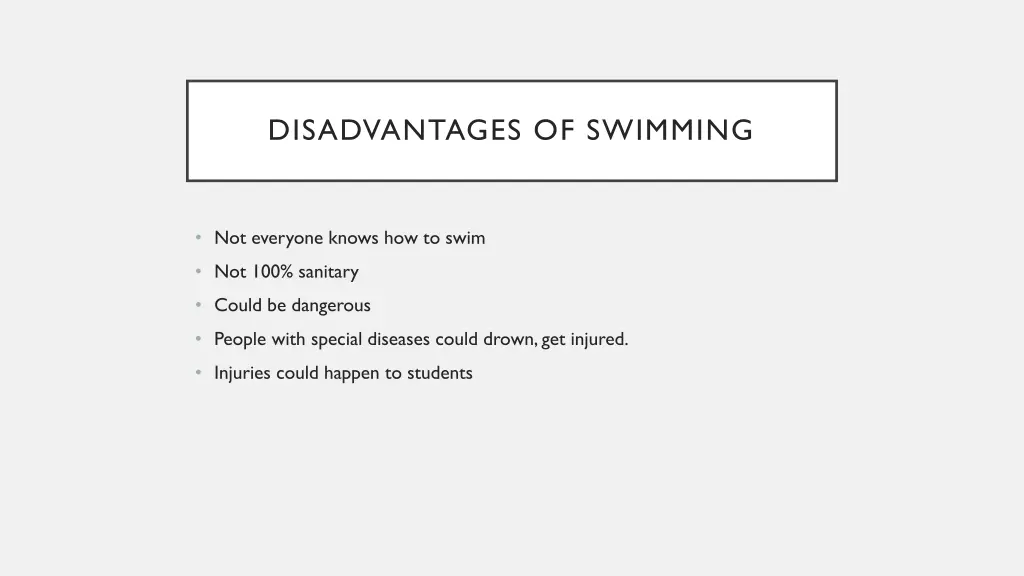 disadvantages of swimming