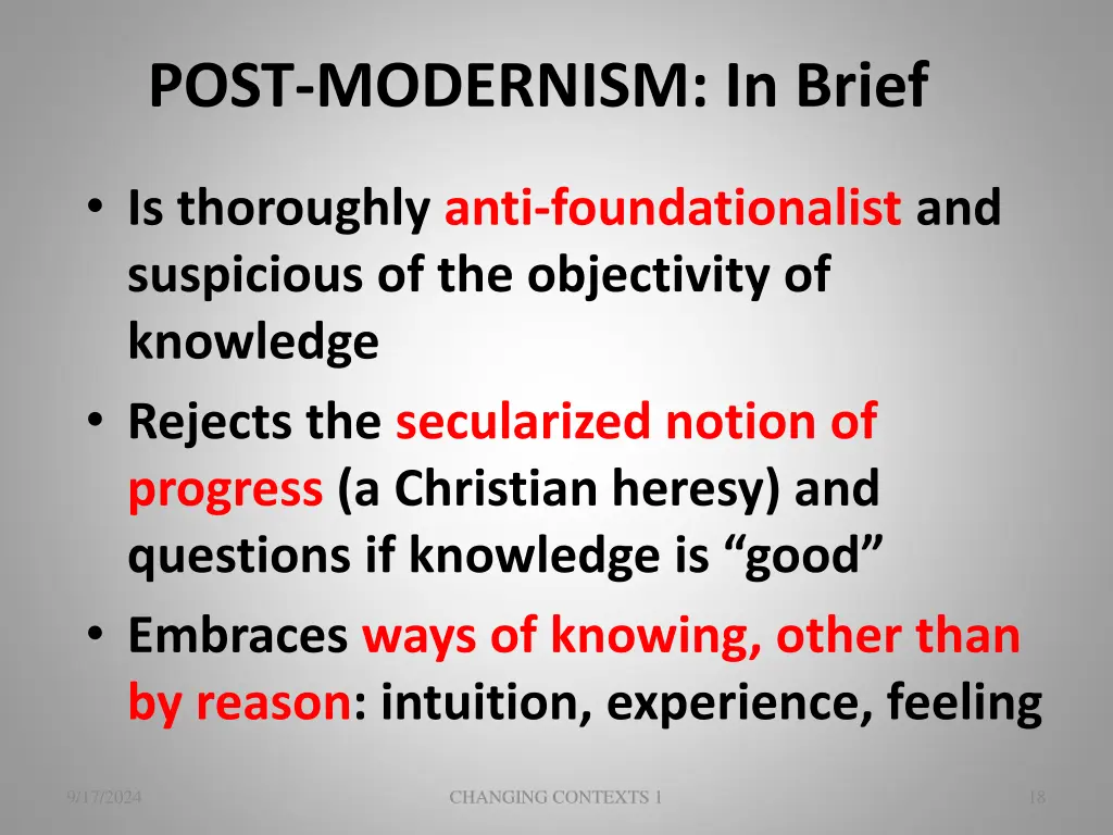 post modernism in brief 1