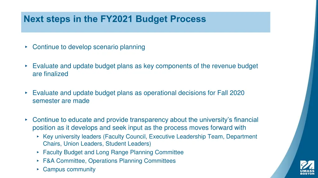 next steps in the fy2021 budget process