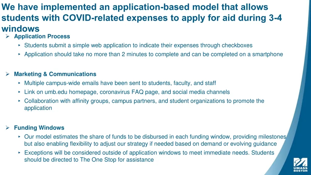 we have implemented an application based model