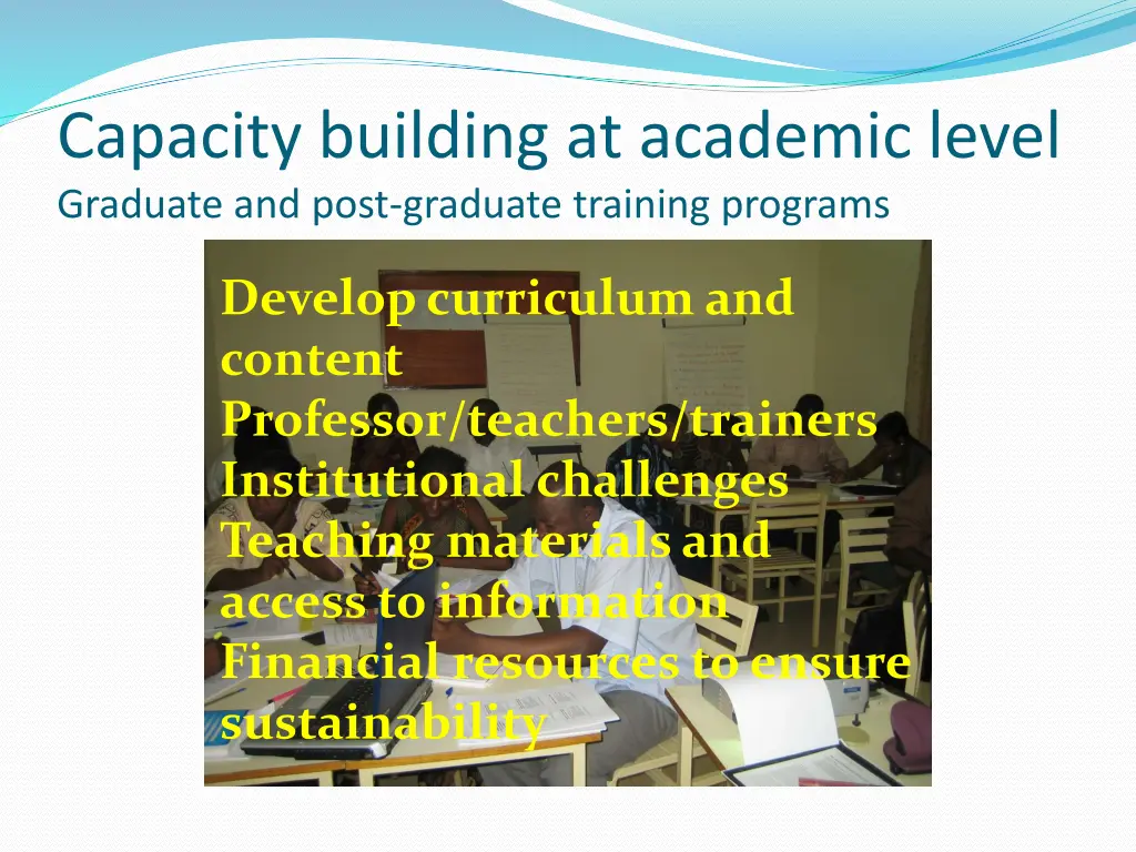 capacity building at academic level graduate