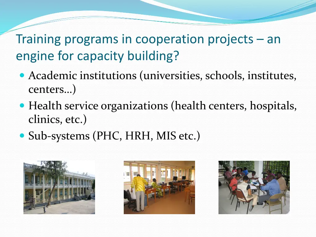 training programs in cooperation projects