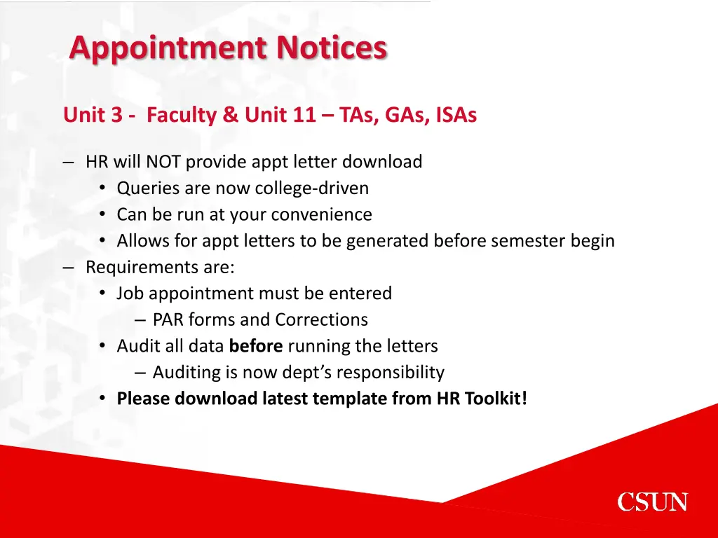 appointment notices