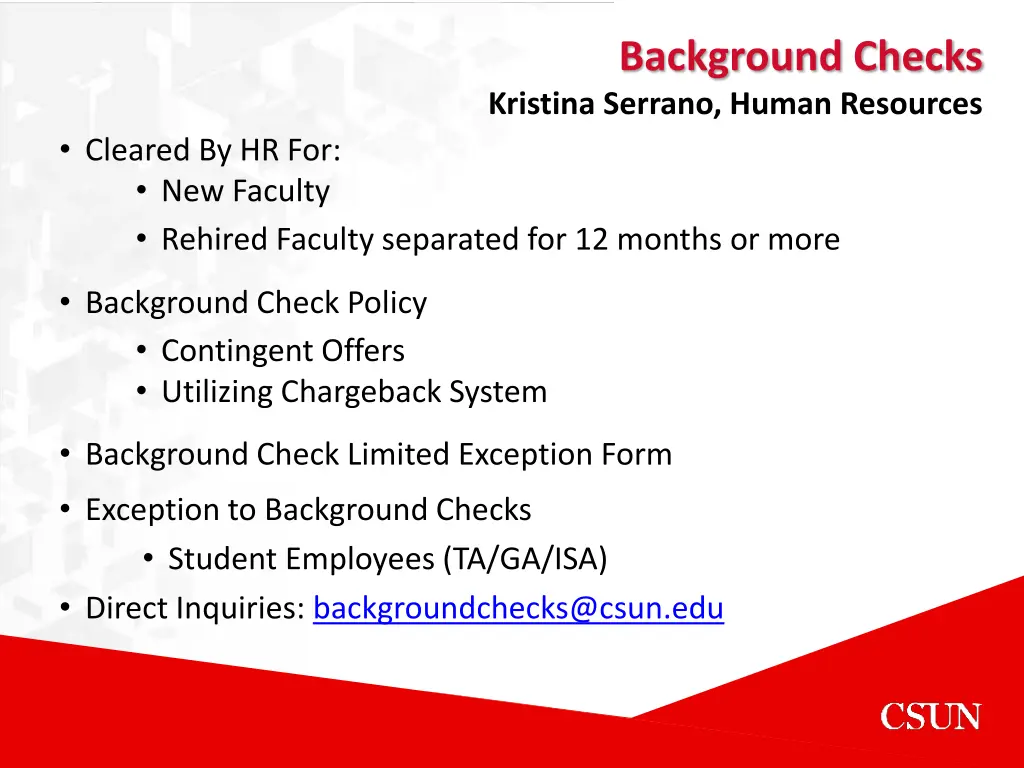 background checks kristina serrano human resources