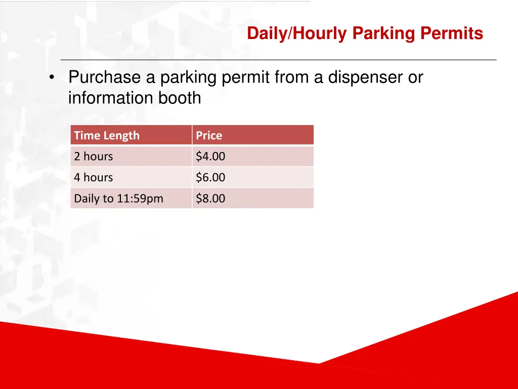 daily hourly parking permits