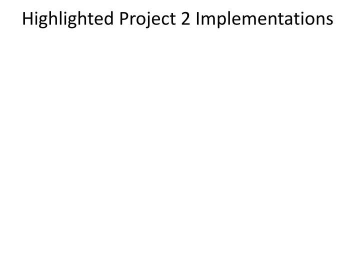 highlighted project 2 implementations