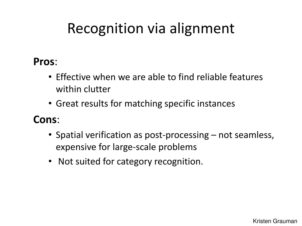 recognition via alignment