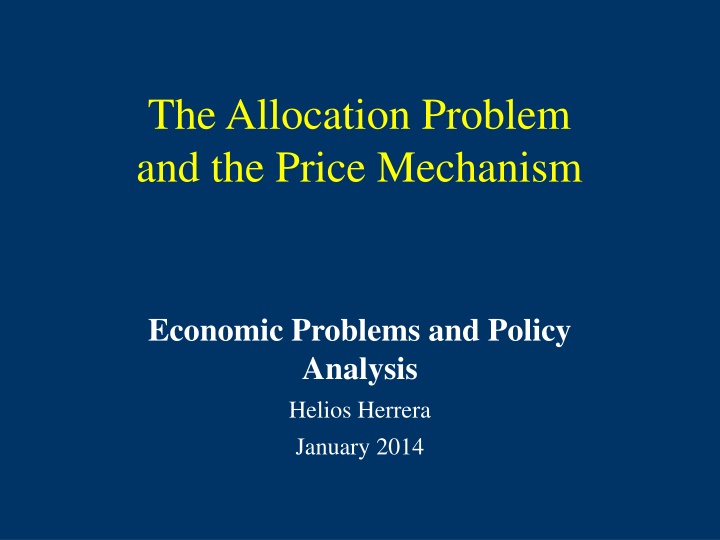 the allocation problem and the price mechanism