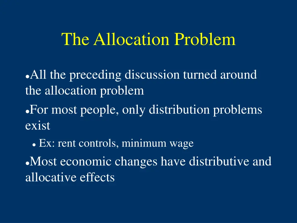 the allocation problem