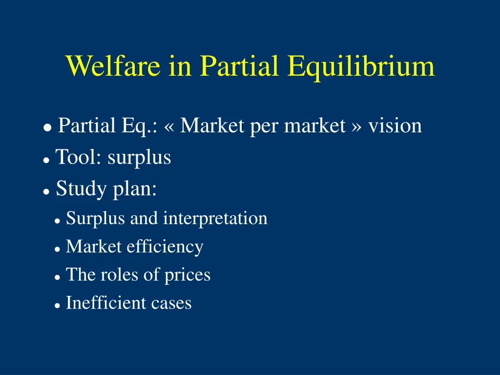 welfare in partial equilibrium