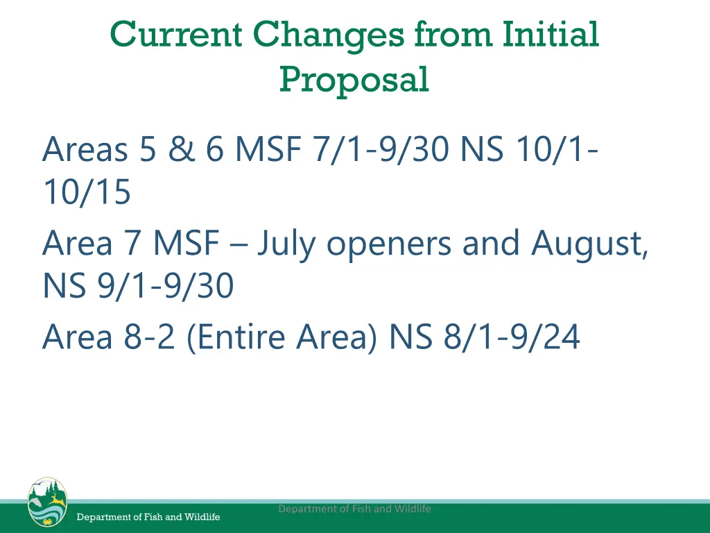 current changes from initial proposal