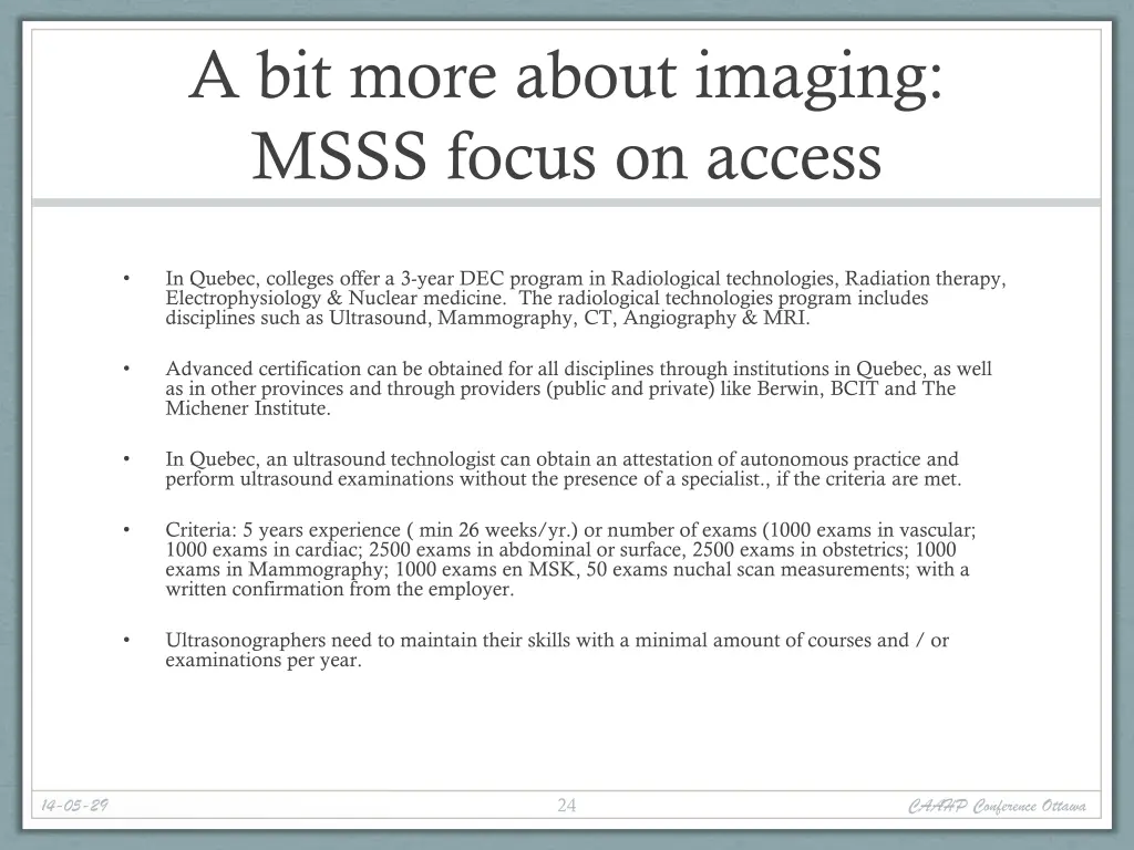 a bit more about imaging msss focus on access