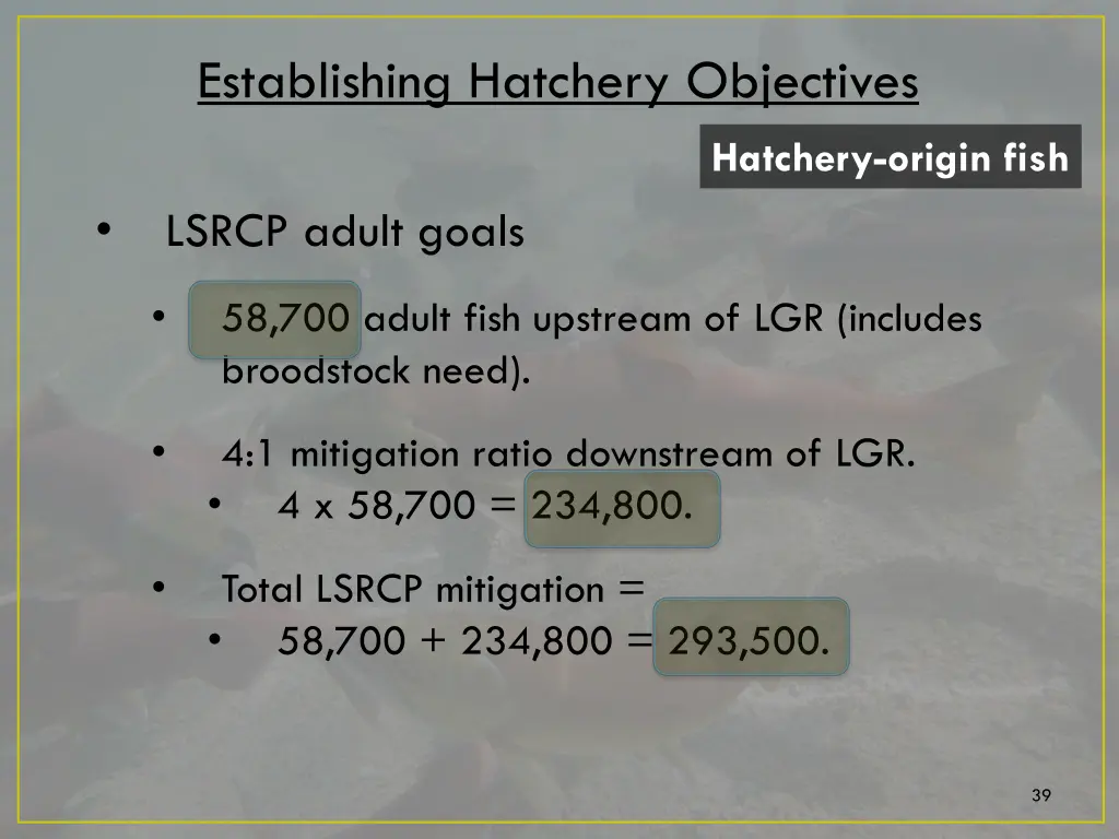 establishing hatchery objectives 2