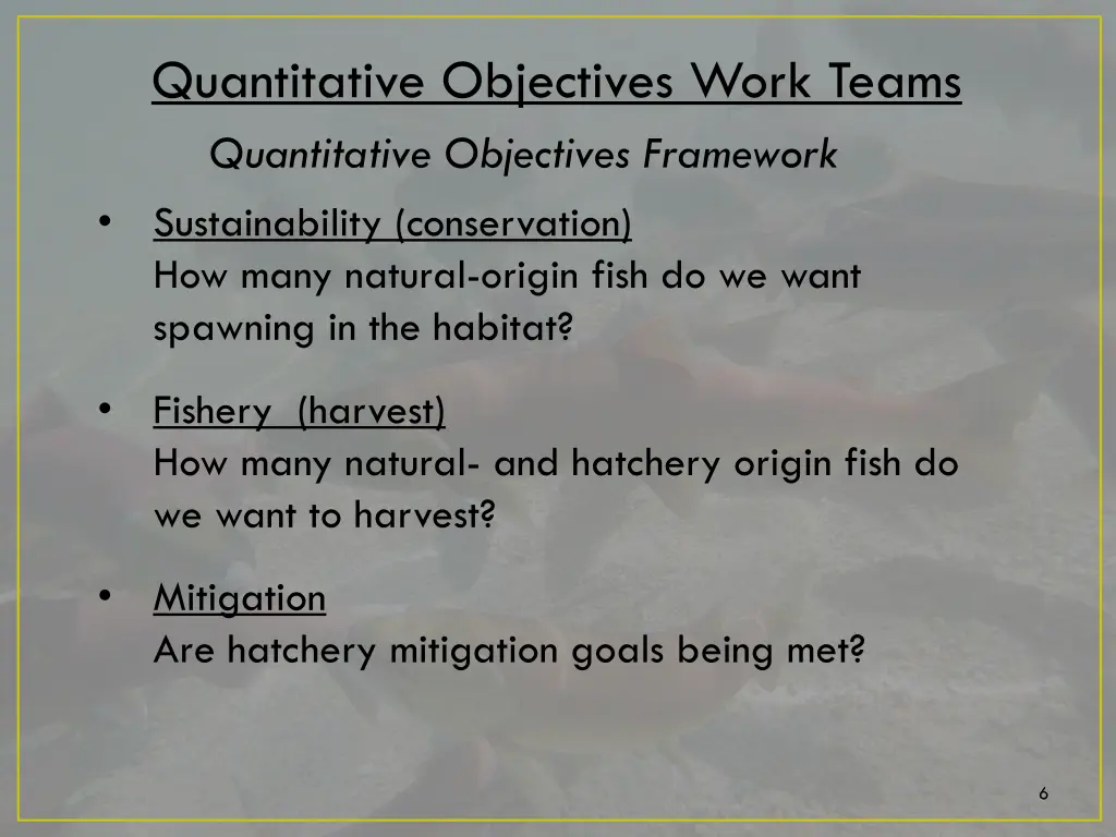 quantitative objectives work teams 2