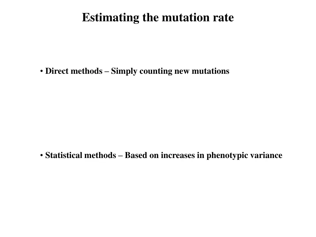 estimating the mutation rate