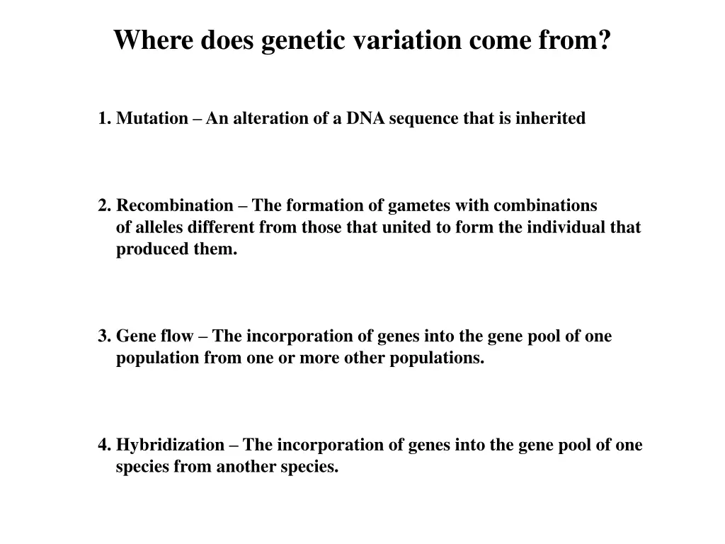 where does genetic variation come from