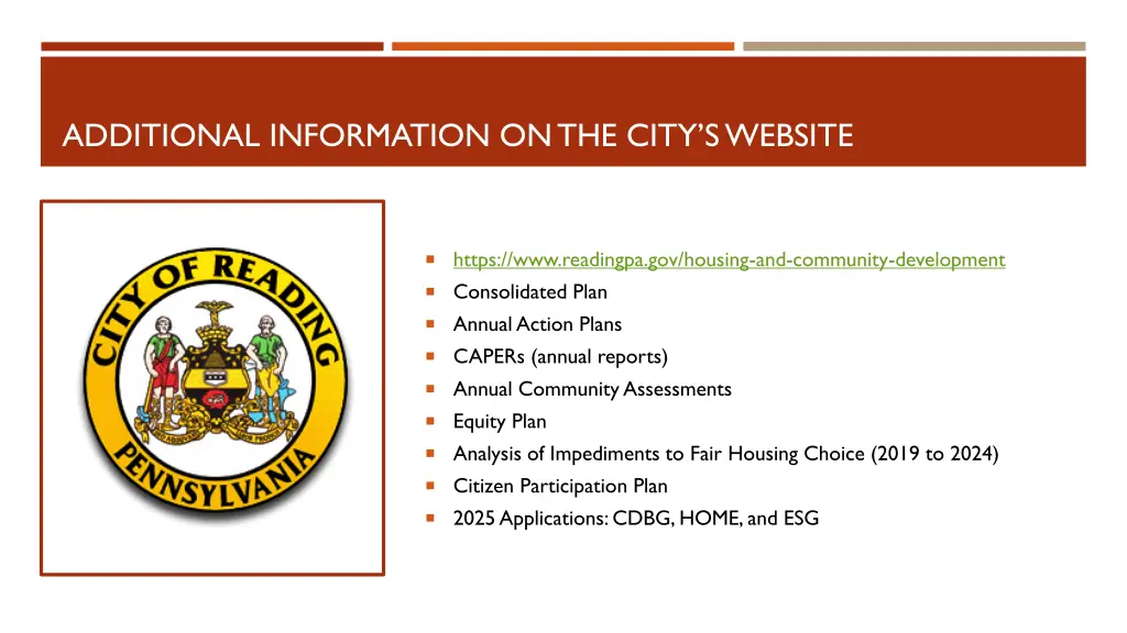 additional information on the city s website