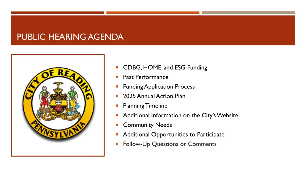 public hearing agenda