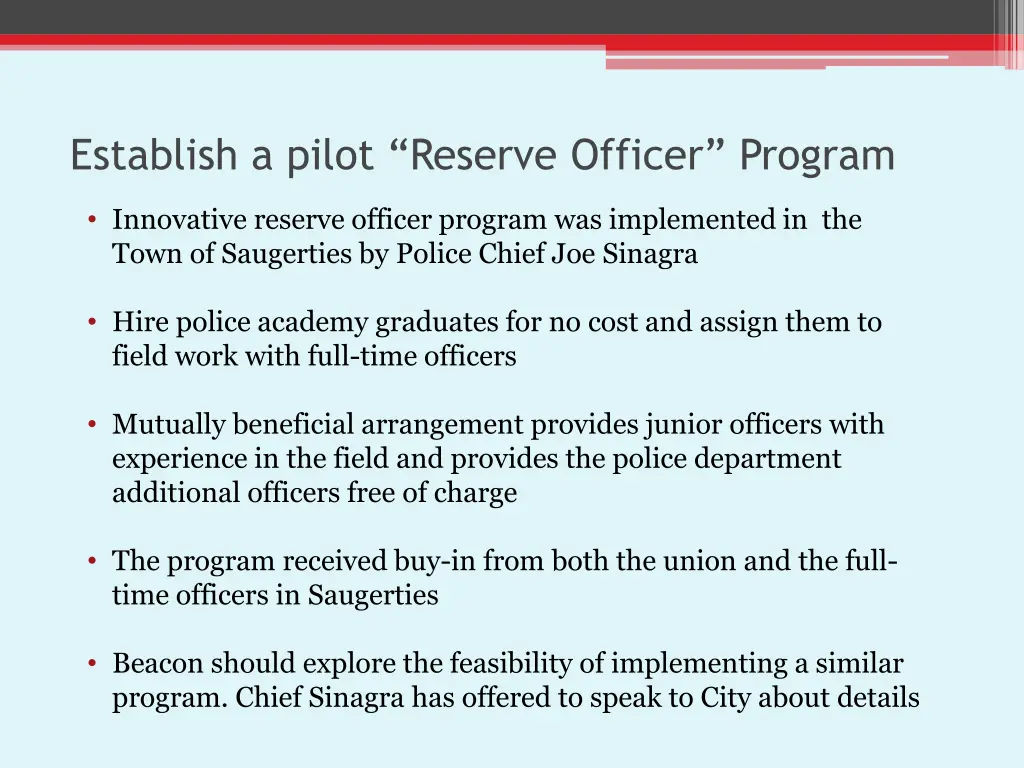 establish a pilot reserve officer program