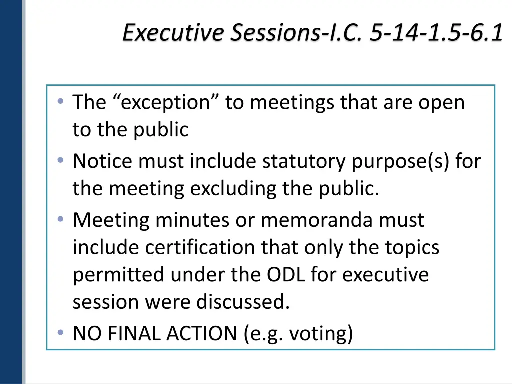 executive sessions i c 5 14 1 5 6 1