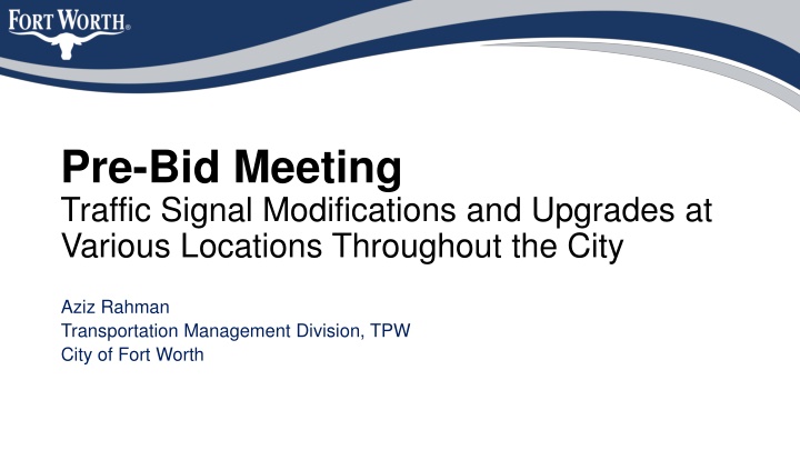 pre bid meeting traffic signal modifications