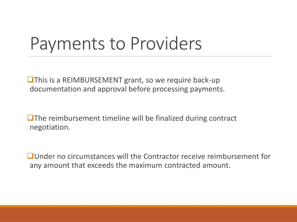 payments to providers 1