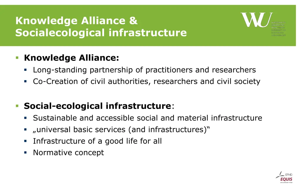 knowledge alliance socialecological infrastructure