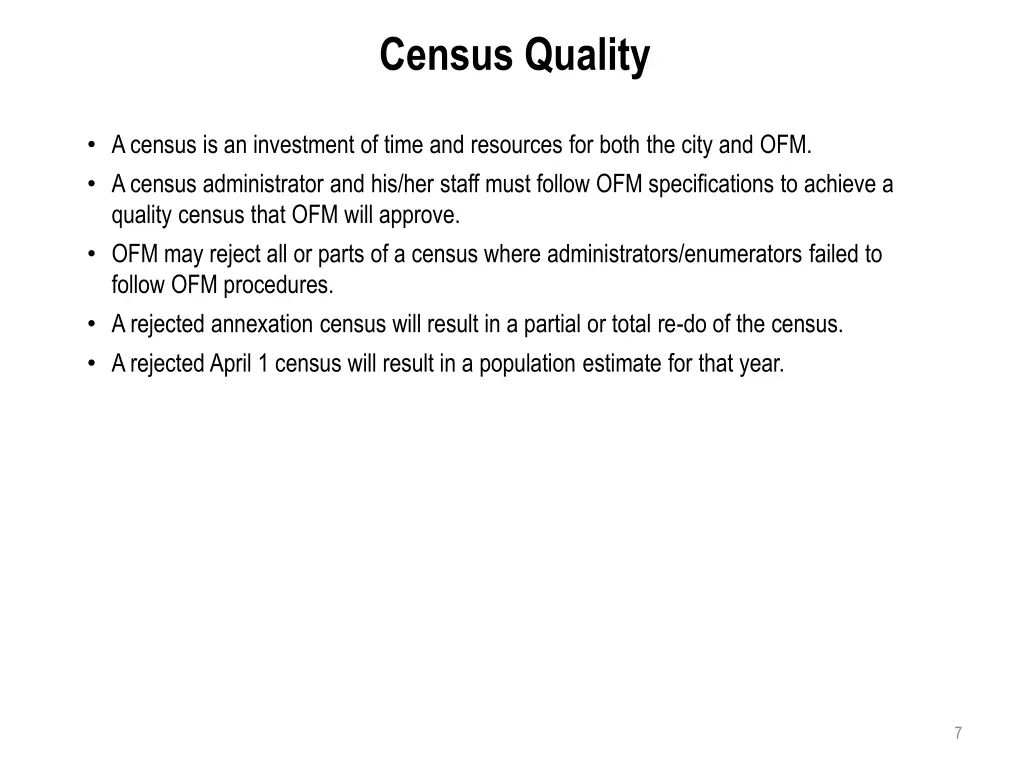 census quality