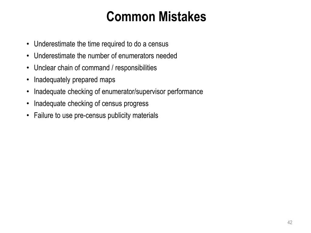 common mistakes