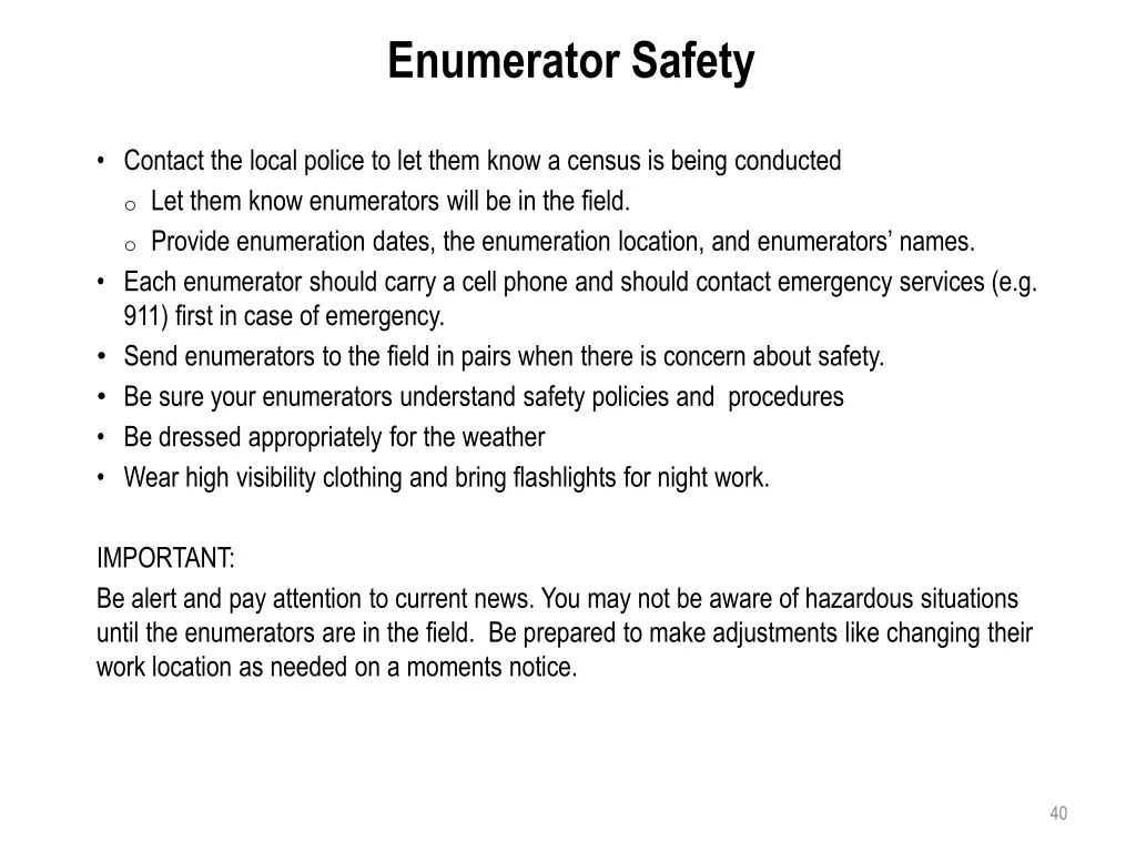 enumerator safety