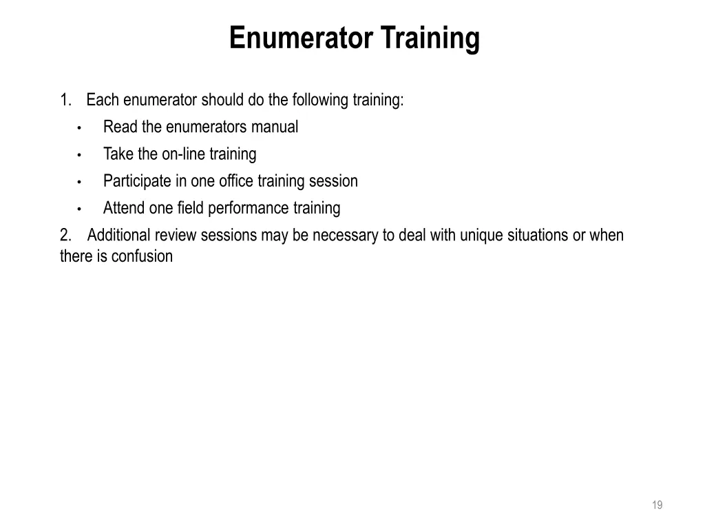 enumerator training