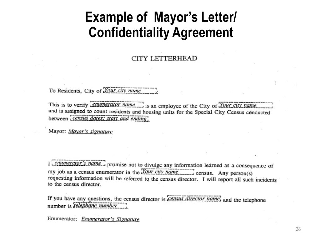 example of mayor s letter confidentiality