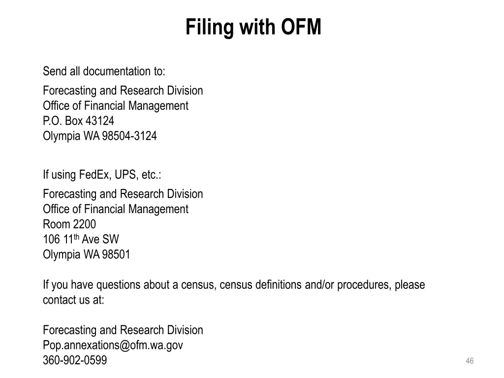 filing with ofm