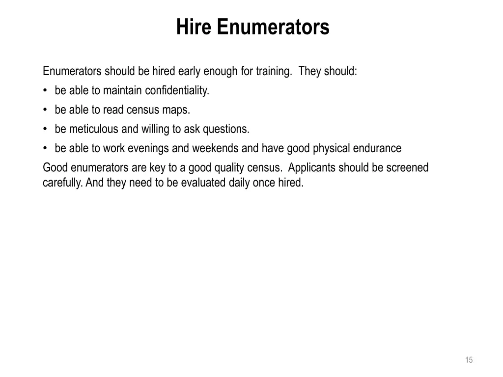 hire enumerators