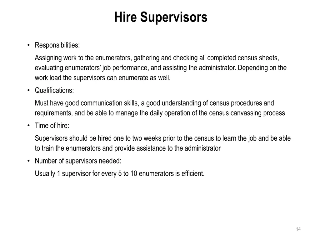 hire supervisors