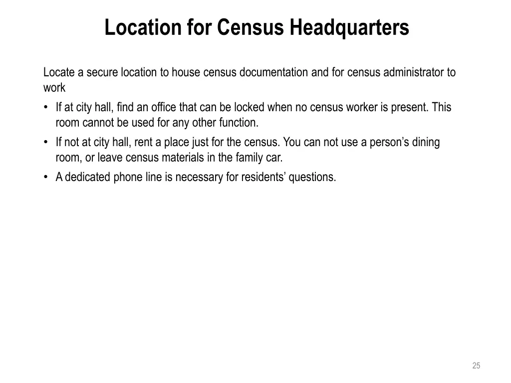 location for census headquarters