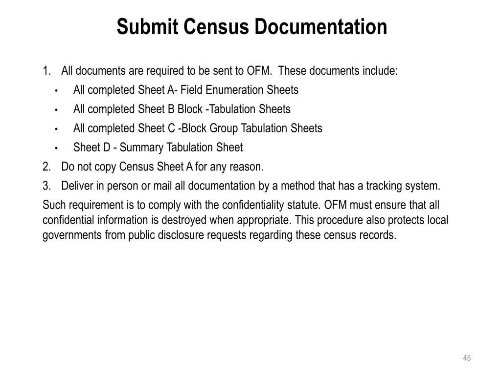 submit census documentation