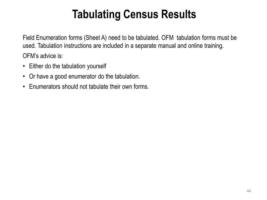 tabulating census results