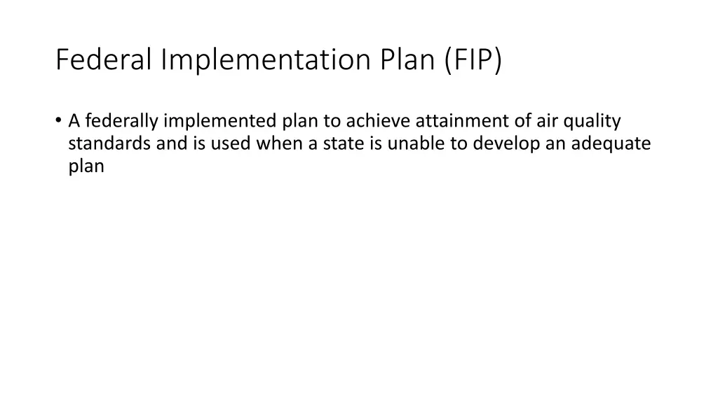 federal implementation plan fip