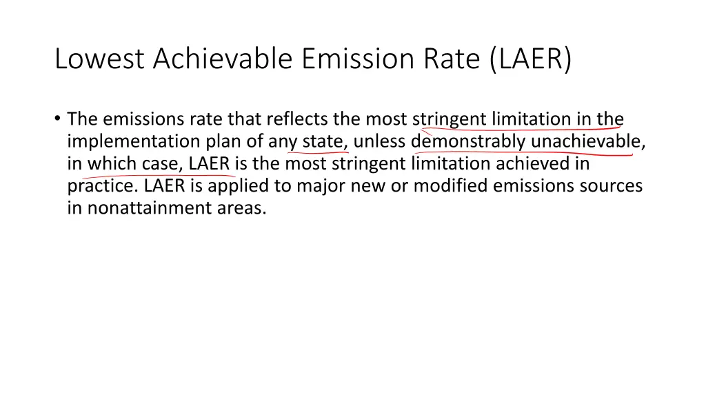 lowest achievable emission rate laer