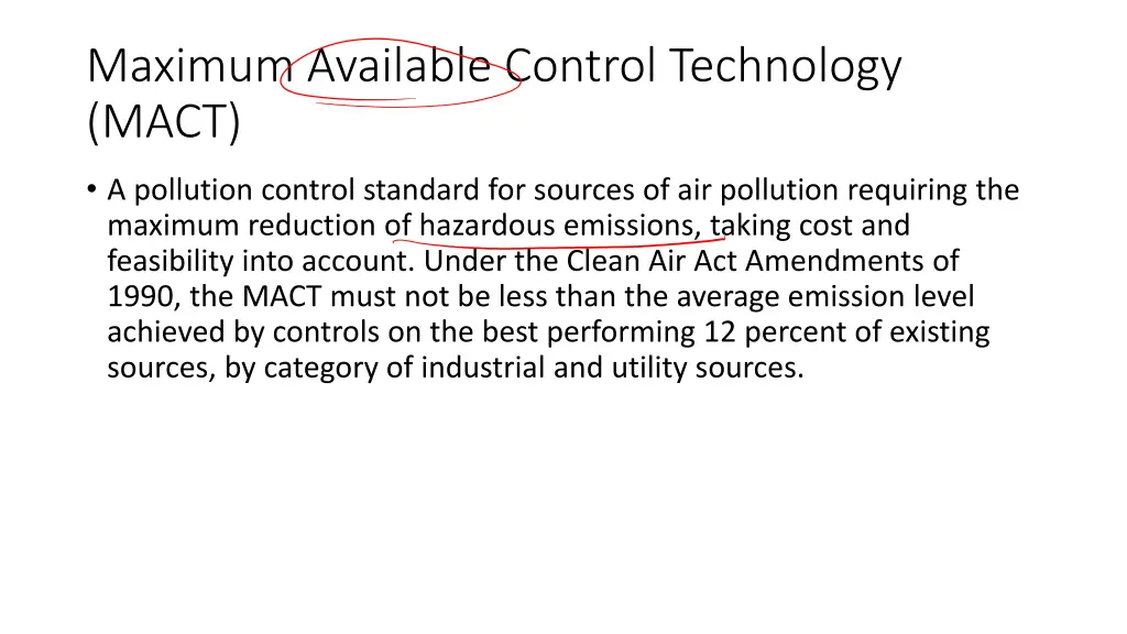 maximum available control technology mact