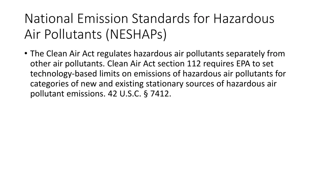 national emission standards for hazardous