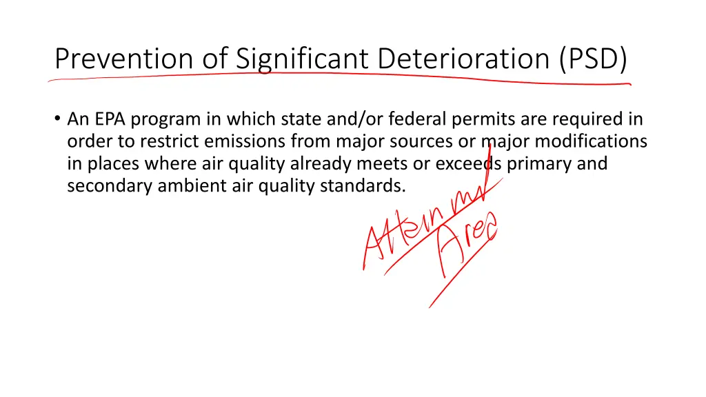 prevention of significant deterioration psd