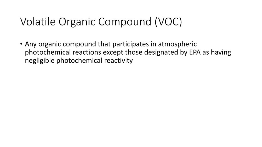 volatile organic compound voc