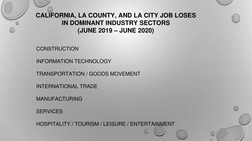 california la county and la city job loses