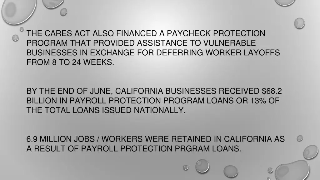 the cares act also financed a paycheck protection