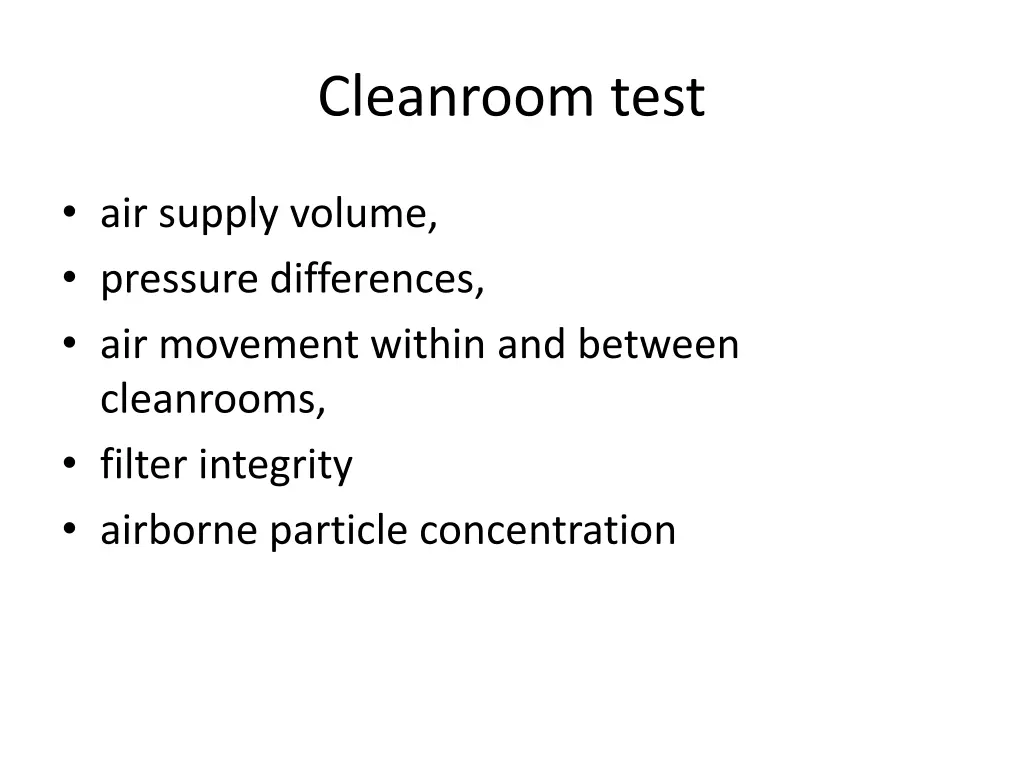 cleanroom test