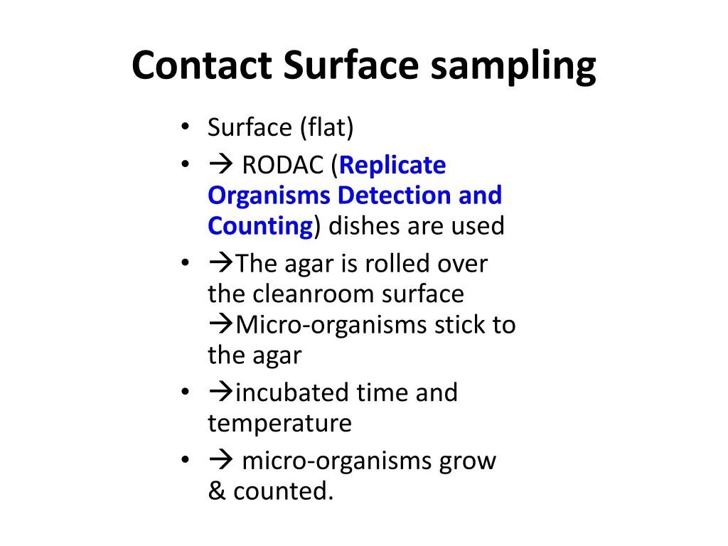 contact surface sampling