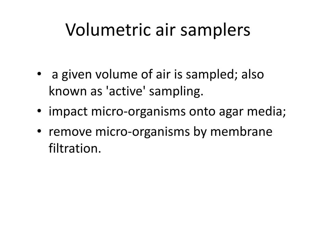 volumetric air samplers